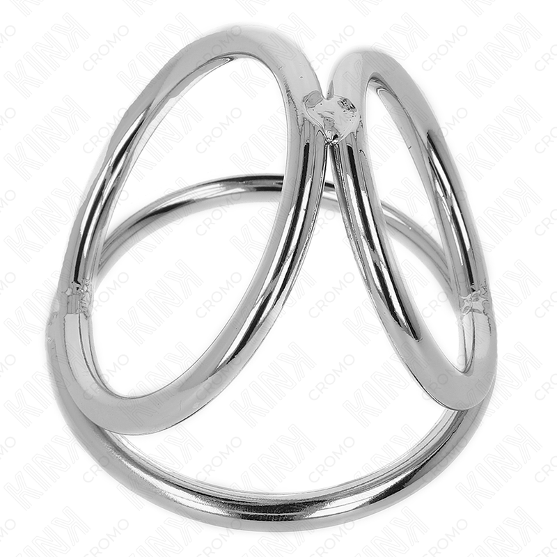 KINK - ANEL TRIPLO EM METAL CROMADO PARA PÊNIS 3,8 CM A 5 CM MODELO 2
