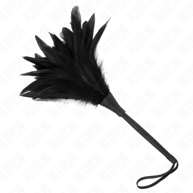 KINK - PLUMAS GALINHA PARA COSQUINHAS FORMA CORNO DE CRIADA PRETO 36 CM