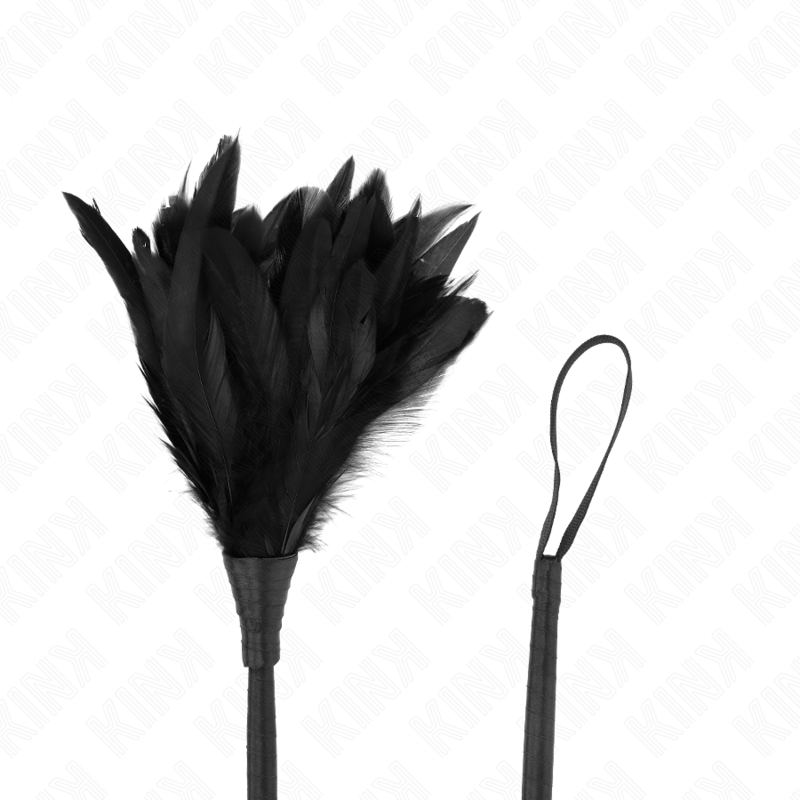 KINK - PLUMAS GALINHA PARA COSQUINHAS FORMA CORNO DE CRIADA PRETO 36 CM
