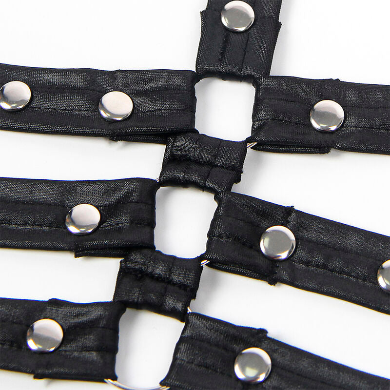 SUBBLIME - 954413 BODY BONDAGE EM COURO PRETO L/XL