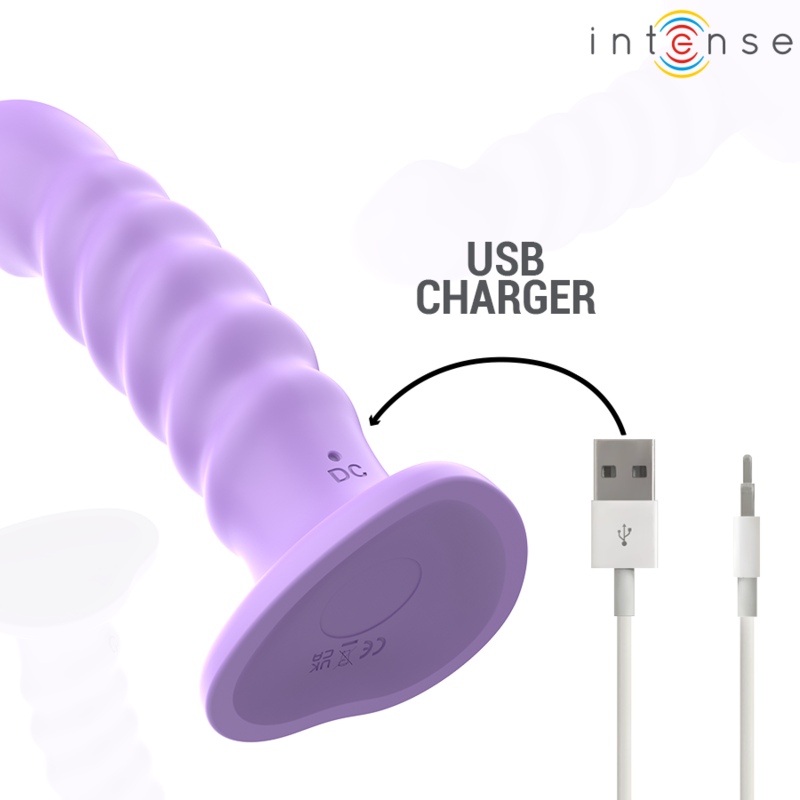 INTENSE - BRENDA VIBRADOR TAMANHO M DESIGN EM ESPIRAL 10 VIBRAÇÕES ROXO COM CONTROLO REMOTO