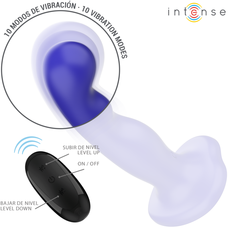 INTENSE - SHORTY VIBRADOR COM VENTOSA AZUL COM CONTROLO REMOTO