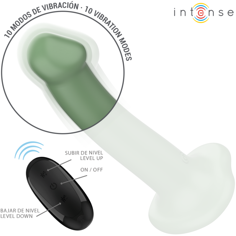 INTENSE - BECCA VIBRADOR COM VENTOSA 10 VIBRAÇÕES VERDE COM CONTROLO REMOTO