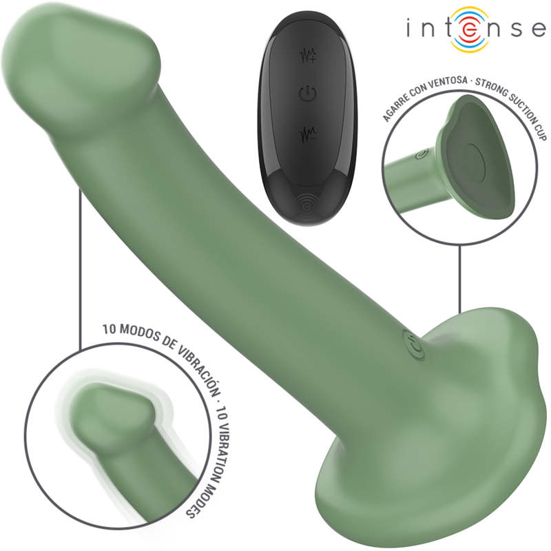 INTENSE - BECCA VIBRADOR COM VENTOSA 10 VIBRAÇÕES VERDE COM CONTROLO REMOTO