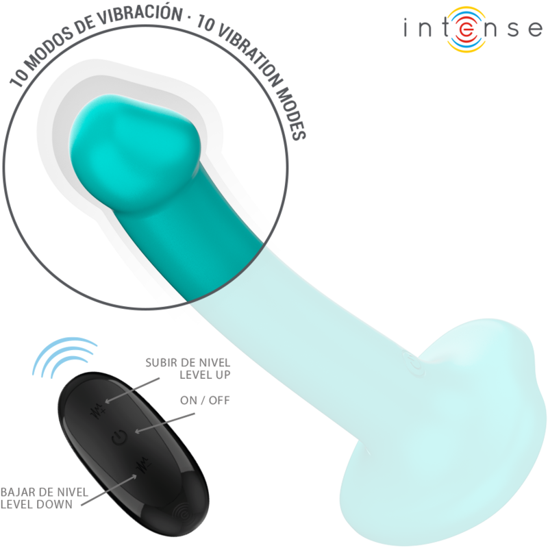 INTENSE - KATIE VIBRADOR COM VENTOSA 10 VIBRAÇÕES AZUL ESCURO COM CONTROLO REMOTO