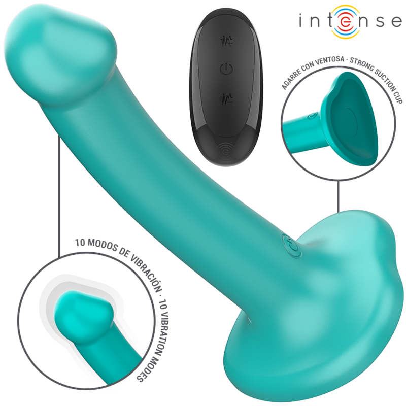 INTENSE - KATIE VIBRADOR COM VENTOSA 10 VIBRAÇÕES AZUL ESCURO COM CONTROLO REMOTO