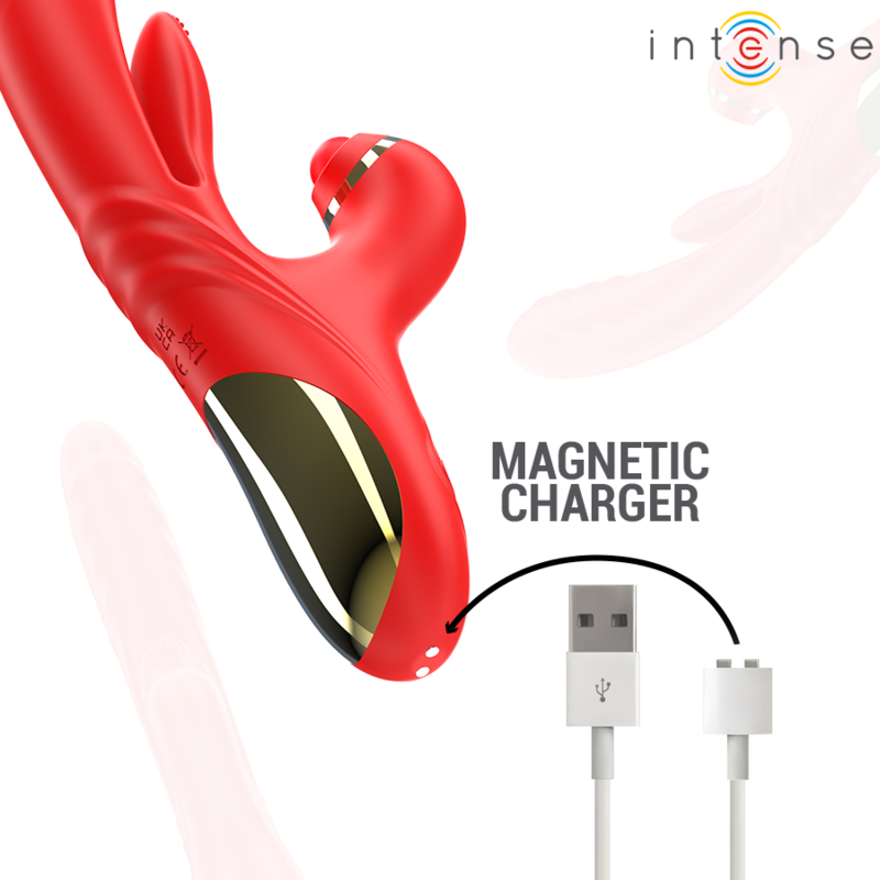 INTENSE - ROSALIA VIBRADOR MULTIFUNÇÃO 3 EM 1 VERMELHO