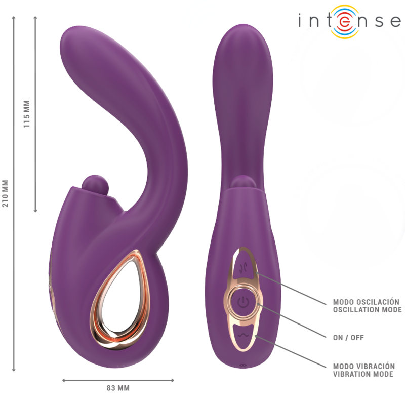 INTENSE - LALI VIBRADOR PONTO G MULTIFUNÇÃO ESTIMULAÇÃO & IMPULSO & VIBRAÇÃO ROXO