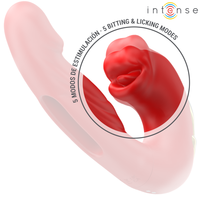 INTENSE - NATHY VIBRADOR DUPLO COM BOCA ESTIMULADORA MULTIFUNÇÃO VERMELHO