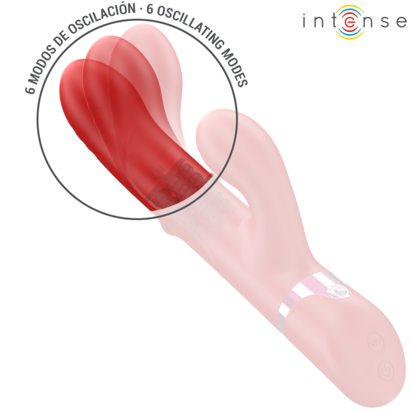 INTENSE - LELE VIBRADOR MULTIFUNÇÃO ROTATIVO & OSCILAÇÃO & ESTIMULAÇÃO VERMELHO