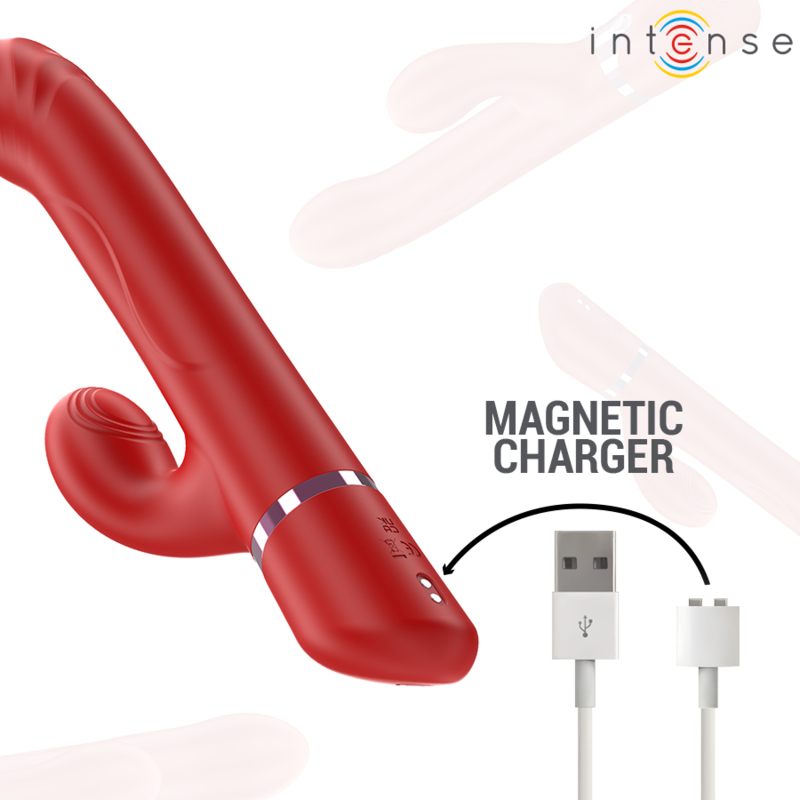 INTENSE - LELE VIBRADOR MULTIFUNÇÃO ROTATIVO & OSCILAÇÃO & ESTIMULAÇÃO VERMELHO