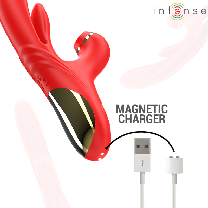INTENSE - KAROL VIBRADOR MULTIFUNÇÃO IMPULSO & ESTIMULAÇÃO & ONDAS VERMELHO