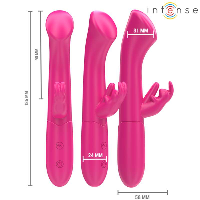 INTENSE - JULIETA VIBRADOR RABBIT 18,6 CM 10 VIBRAÇÕES ROSA