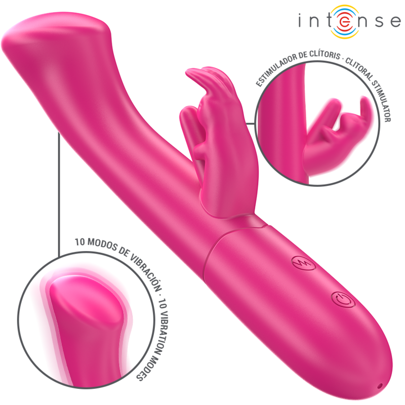 INTENSE - JULIETA VIBRADOR RABBIT 18,6 CM 10 VIBRAÇÕES ROSA