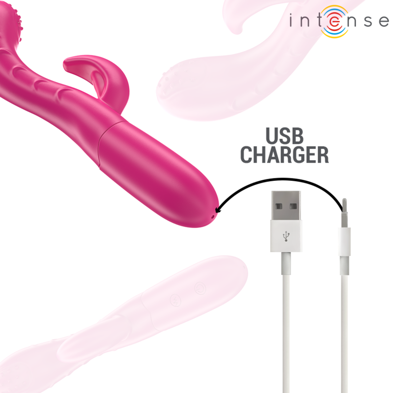 INTENSE - AMARA VIBRADOR COM LÍNGUA ESTIMULADORA 10 VIBRAÇÕES ROSA