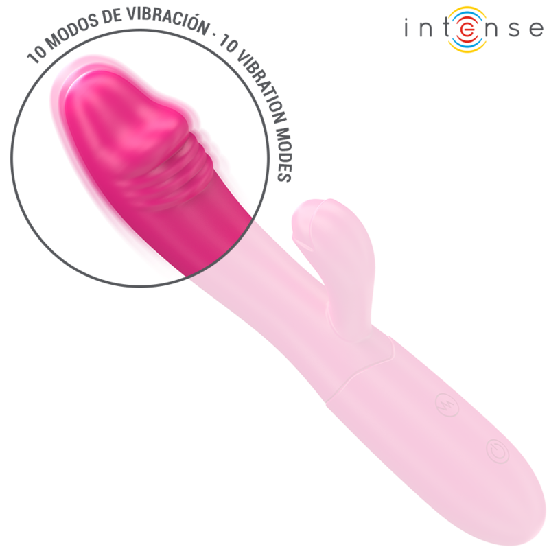 INTENSE - IVY VIBRADOR FLEXÍVEL 10 VIBRAÇÕES COM LÍNGUA ESTIMULADORA ROSA