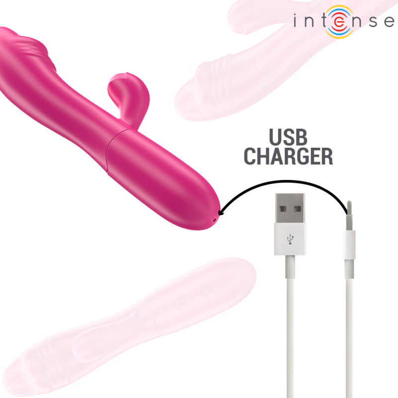 INTENSE - IVY VIBRADOR FLEXÍVEL 10 VIBRAÇÕES COM LÍNGUA ESTIMULADORA ROSA