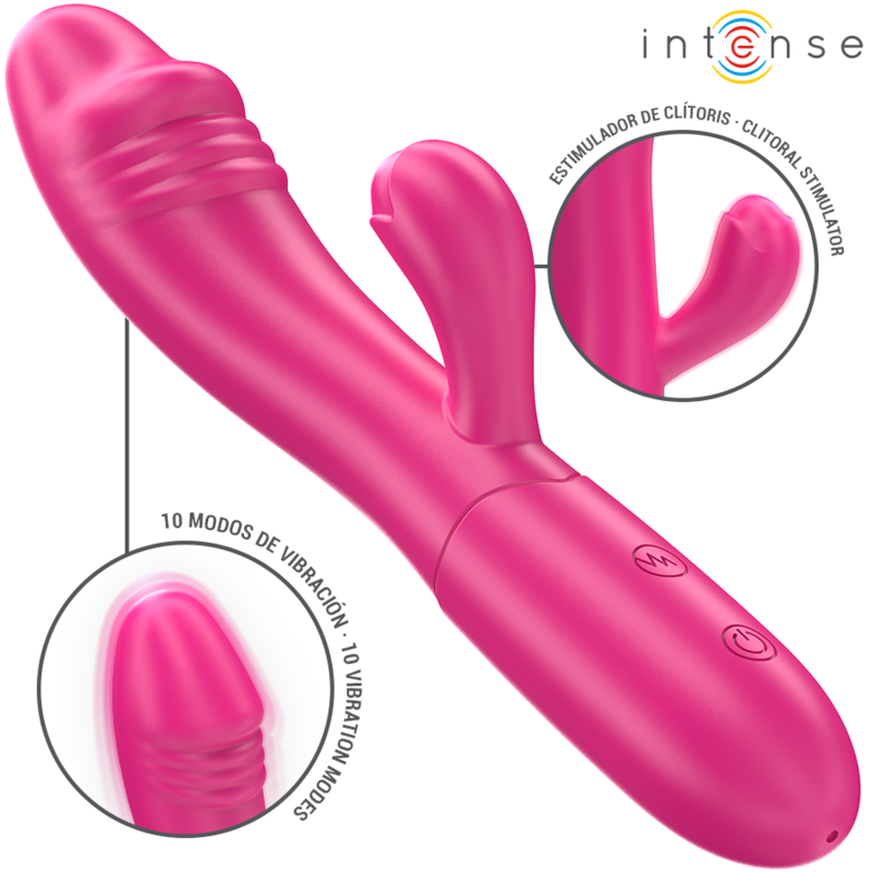 INTENSE - IVY VIBRADOR FLEXÍVEL 10 VIBRAÇÕES COM LÍNGUA ESTIMULADORA ROSA