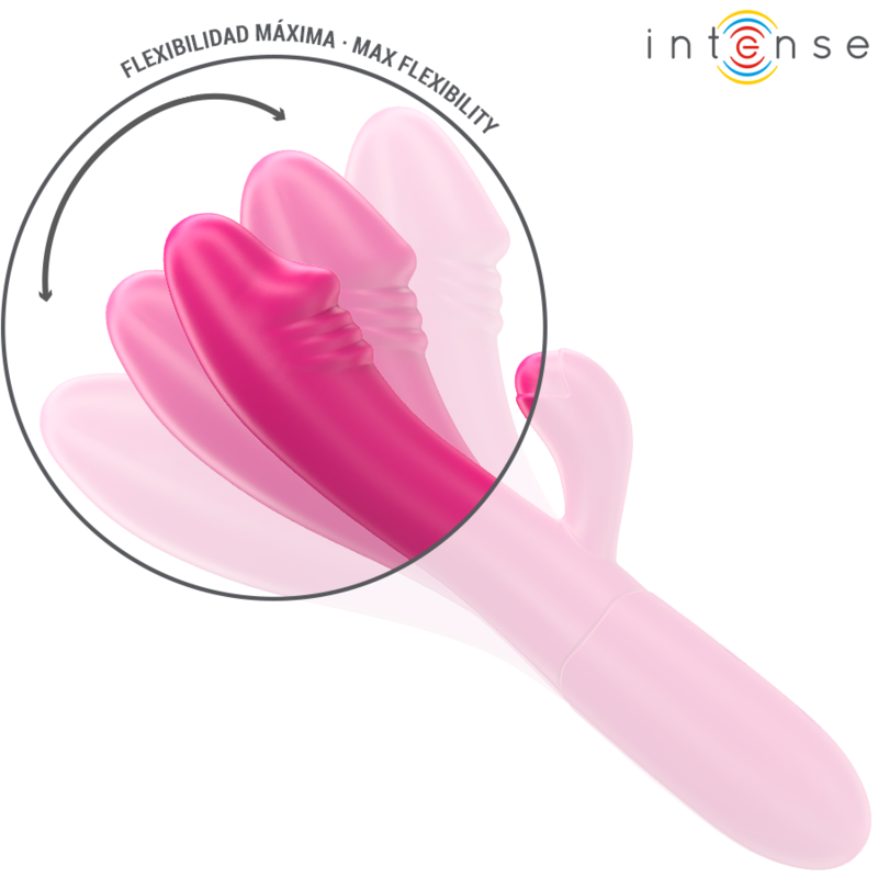 INTENSE - IVY VIBRADOR FLEXÍVEL 10 VIBRAÇÕES COM LÍNGUA ESTIMULADORA ROSA