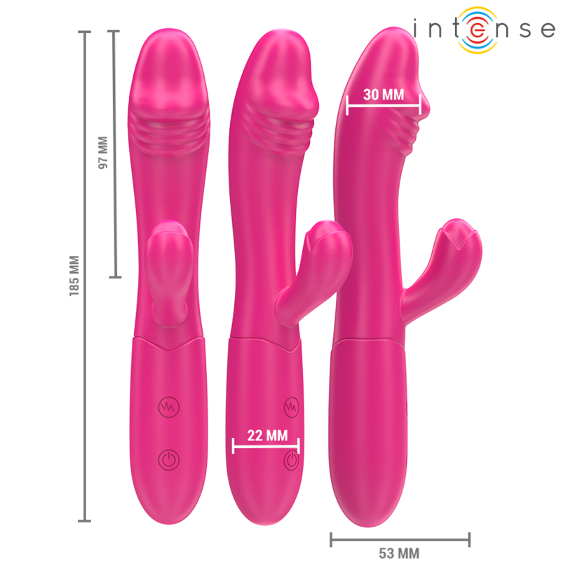 INTENSE - IVY VIBRADOR FLEXÍVEL 10 VIBRAÇÕES COM LÍNGUA ESTIMULADORA ROSA
