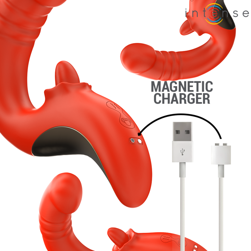 INTENSE - PAULINA VIBRADOR & ESTIMULADOR EM FORMA DE U VERMELHO
