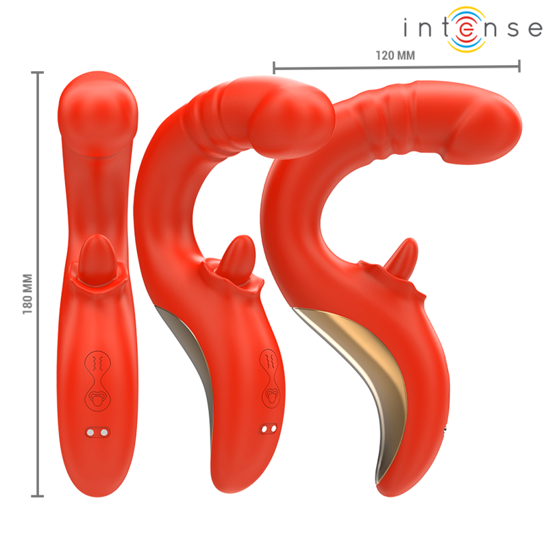 INTENSE - PAULINA VIBRADOR & ESTIMULADOR EM FORMA DE U VERMELHO