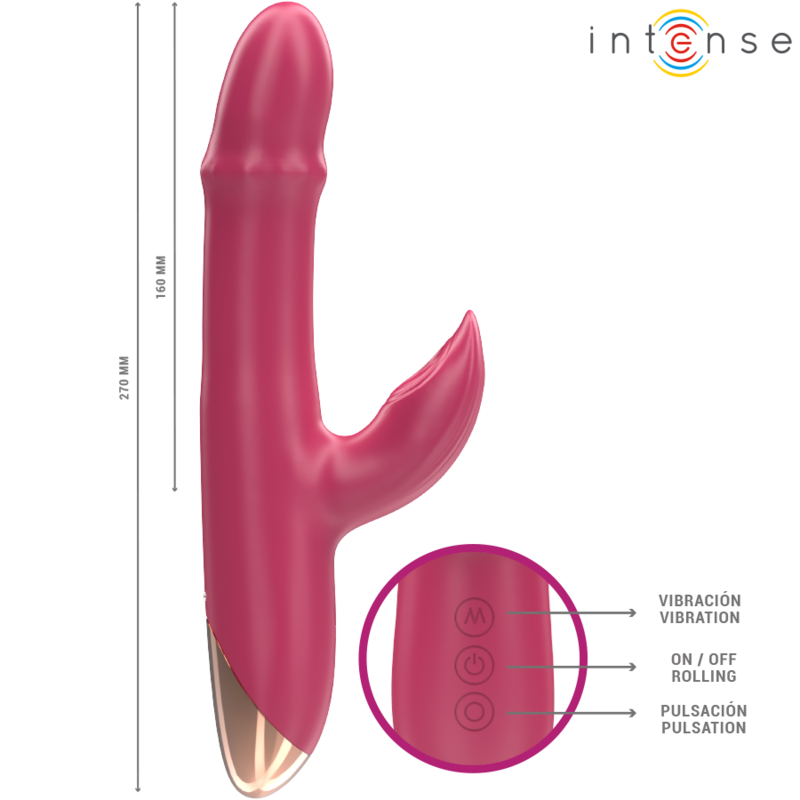 INTENSE - CHLOE VIBRADOR MULTIFUNÇÃO 3 EM 1 VERMELHO