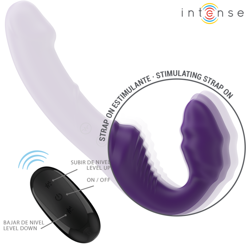 INTENSE - JILL VIBRADOR DUPLO 20CM ROXO COM CONTROLO REMOTO