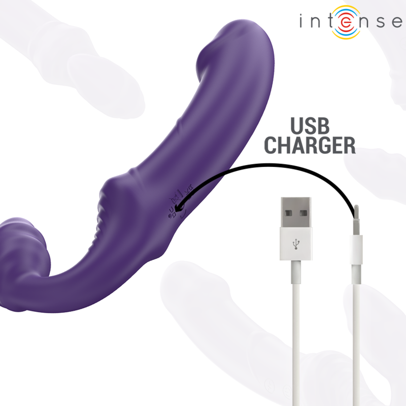 INTENSE - JILL VIBRADOR DUPLO 20CM ROXO COM CONTROLO REMOTO