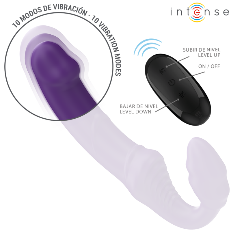 INTENSE - JILL VIBRADOR DUPLO 20CM ROXO COM CONTROLO REMOTO