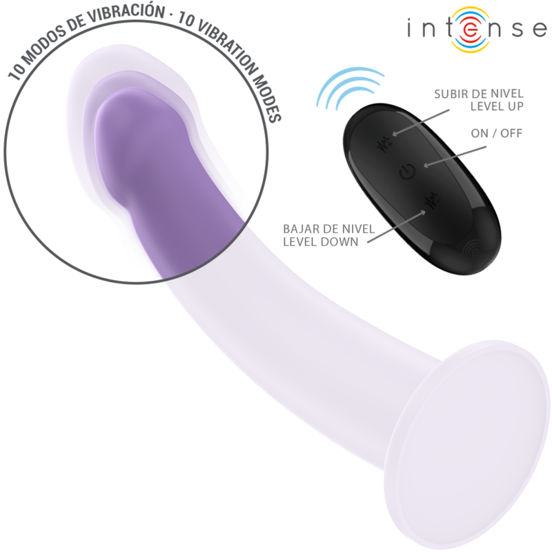 INTENSE - EDDIE VIBRADOR 17.5CM 10 VIBRAÇÕES ROXO COM CONTROLO REMOTO