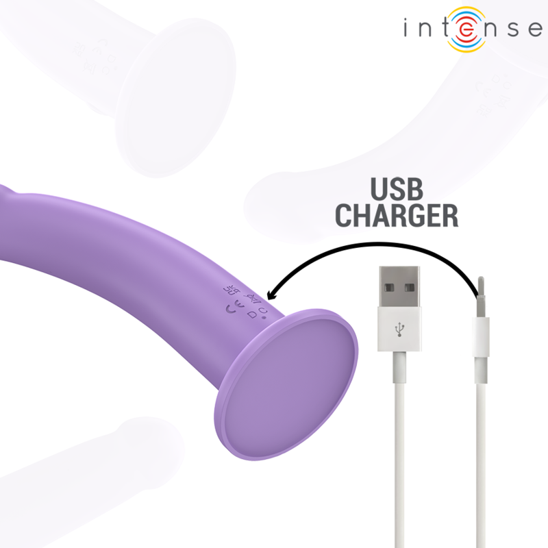 INTENSE - EDDIE VIBRADOR 17.5CM 10 VIBRAÇÕES ROXO COM CONTROLO REMOTO