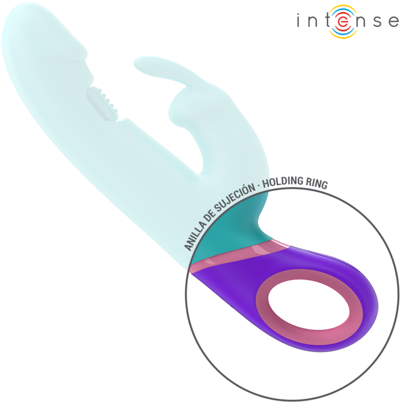 INTENSE - MÓNICA VIBRADOR RABBIT COM ESTIMULADOR ROTATIVO PARA O PONTO G AZUL