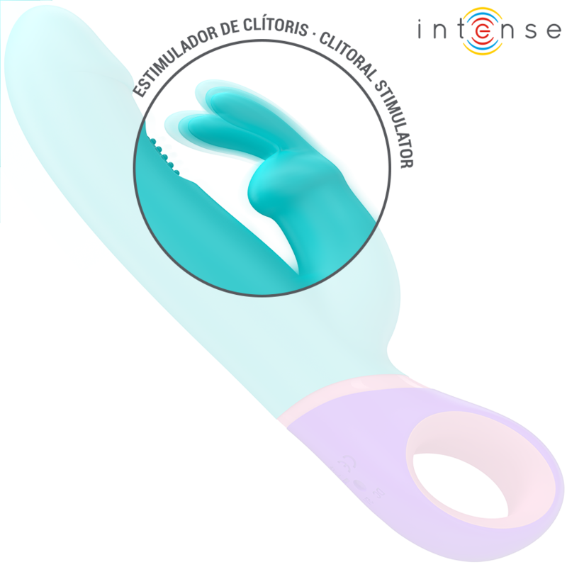INTENSE - MÓNICA VIBRADOR RABBIT COM ESTIMULADOR ROTATIVO PARA O PONTO G AZUL