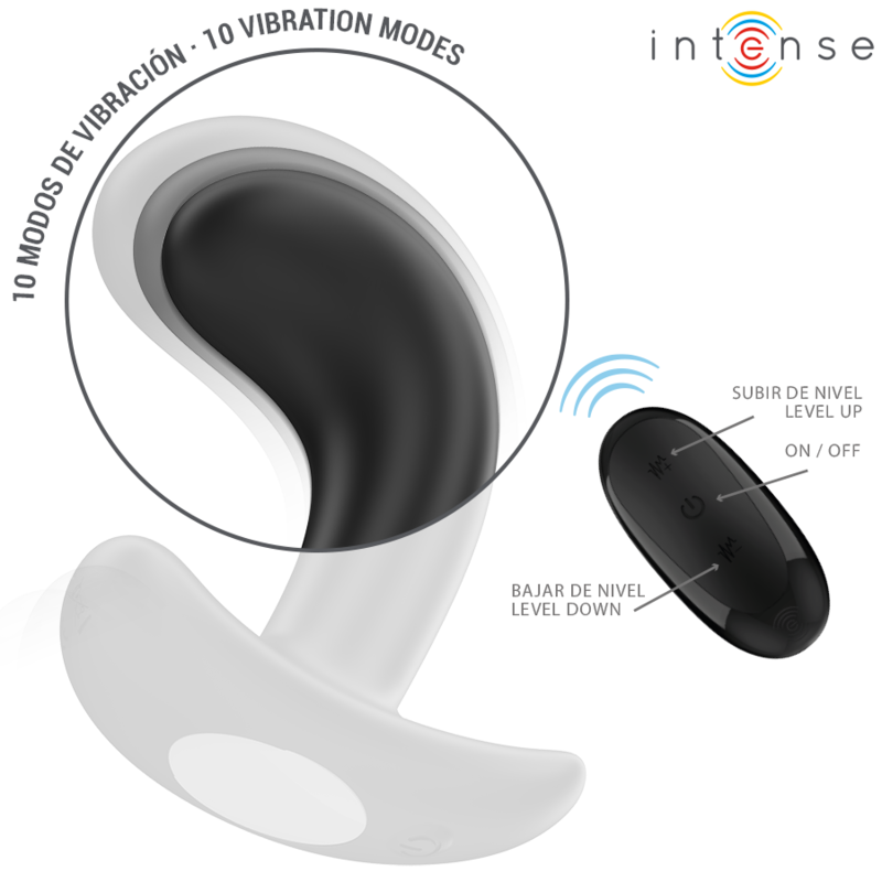INTENSE - CHANDLER PLUG ANAL 10 VIBRAÇÕES PRETO COMANDO REMOTO