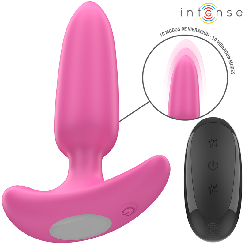 INTENSE - ROSS PLUG ANAL 10 VIBRAÇÕES ROSA COMANDO REMOTO