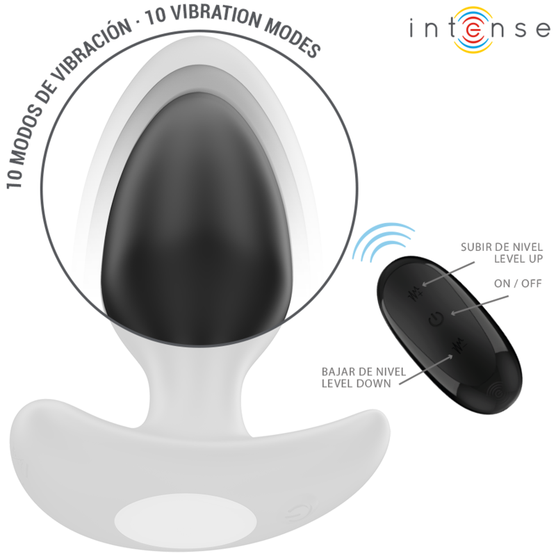 Intense - Joey Plug Anal 10 Vibrações Preto Controle Remoto