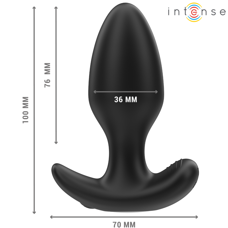 Intense - Joey Plug Anal 10 Vibrações Preto Controle Remoto