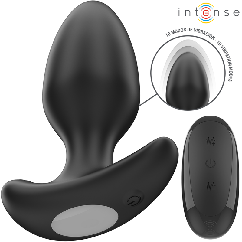 Intense - Joey Plug Anal 10 Vibrações Preto Controle Remoto