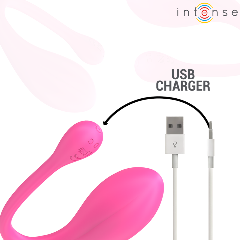 INTENSE - JANICE VIBRADOR U COM DUPLA ESTIMULAÇÃO 10 VIBRAÇÕES ROSA COM CONTROLO REMOTO