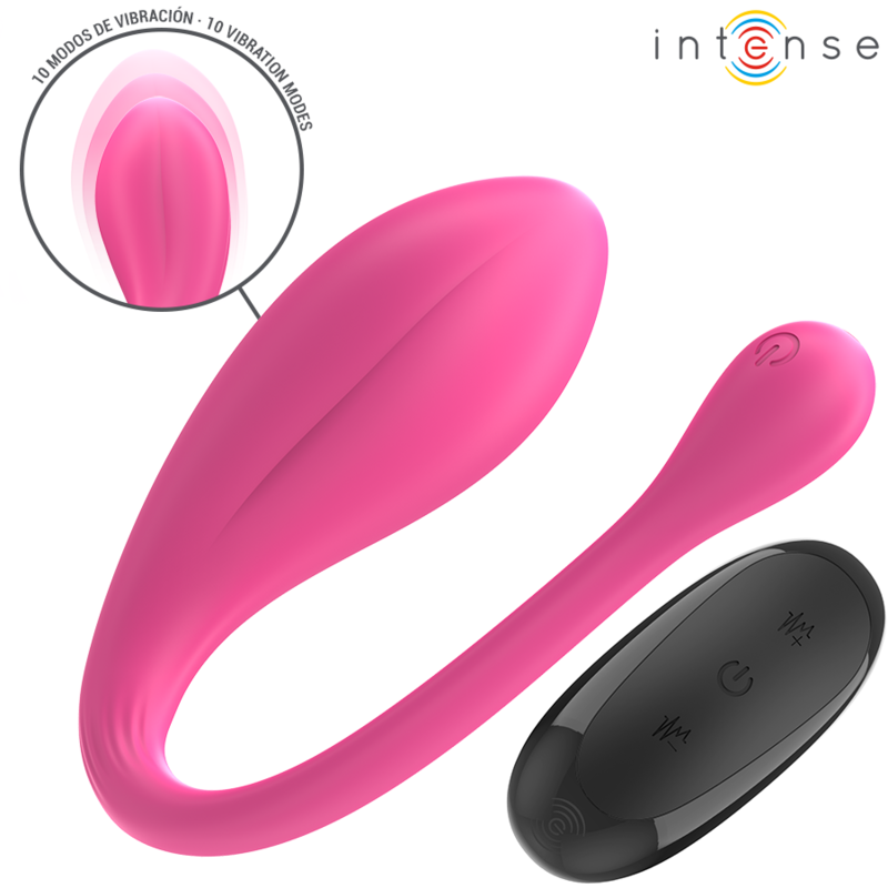 INTENSE - JANICE VIBRADOR U COM DUPLA ESTIMULAÇÃO 10 VIBRAÇÕES ROSA COM CONTROLO REMOTO