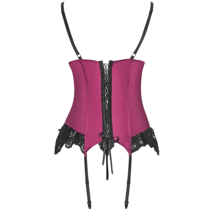 LIVCO CORSETTI FASHION - AGRAFENA CF 90436 CORSET + TANGA BORDÔ S/M