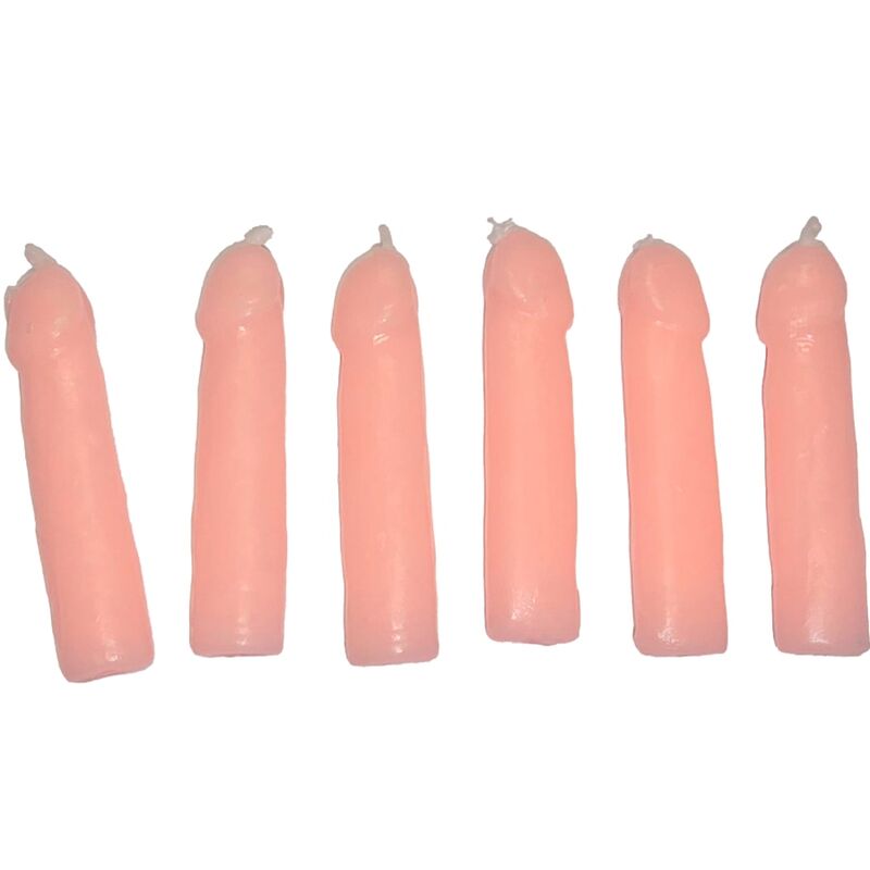 DIABLO PICANTE - 6 VELAS FORMA PÊNIS COR DE PELE
