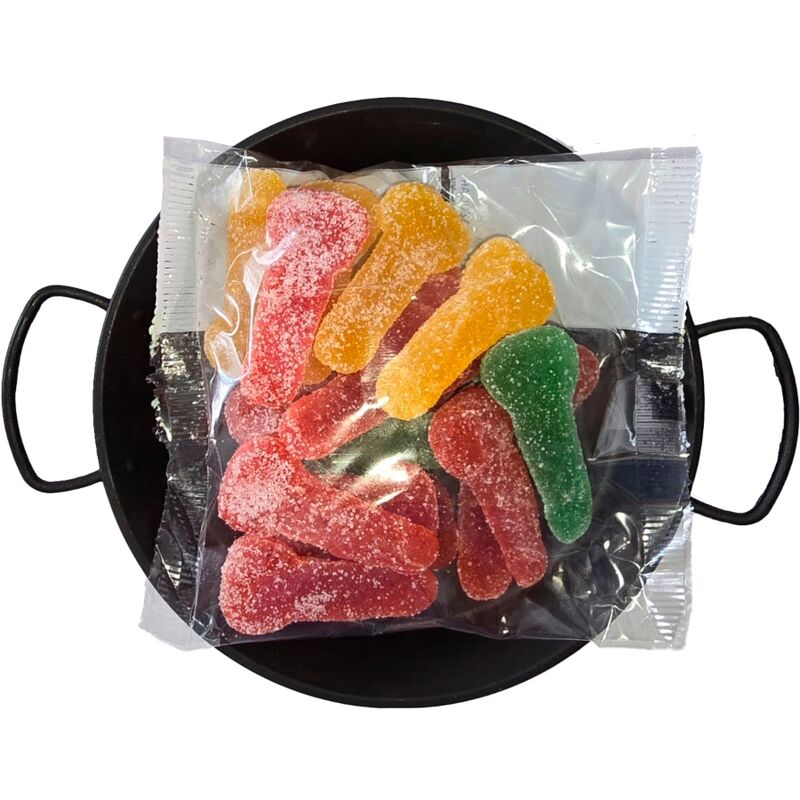 DIABLO PICANTE - REBUÇADOS COM AÇÚCAR MASTICÁVEIS FORMA PÊNIS DIVERSOS SABORES