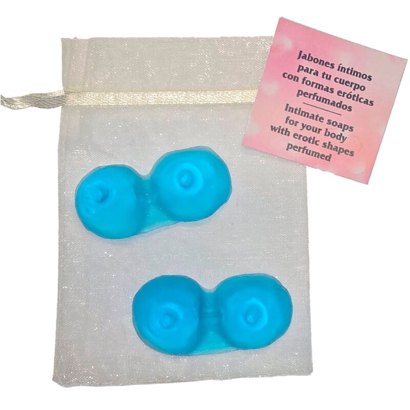 DIABLO PICANTE - 2 SABONETES PERFUMADOS FORMA SEIOS AZUL