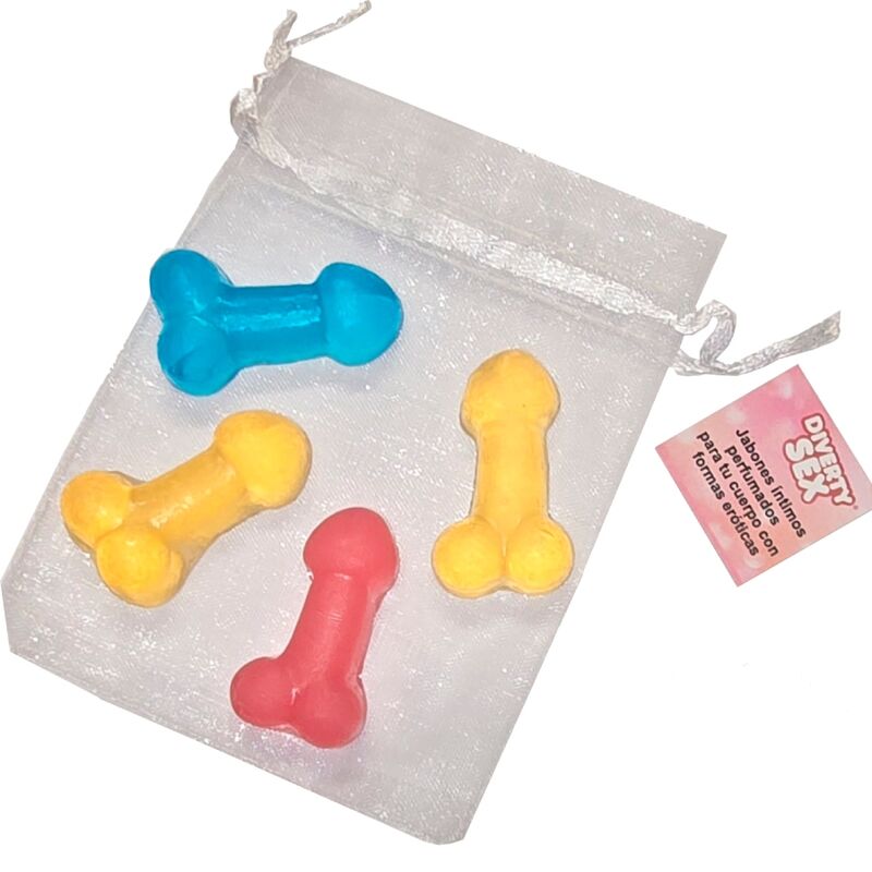 DIABLO PICANTE - 4 MINI SABONETES PERFUMADOS FORMA PÊNIS