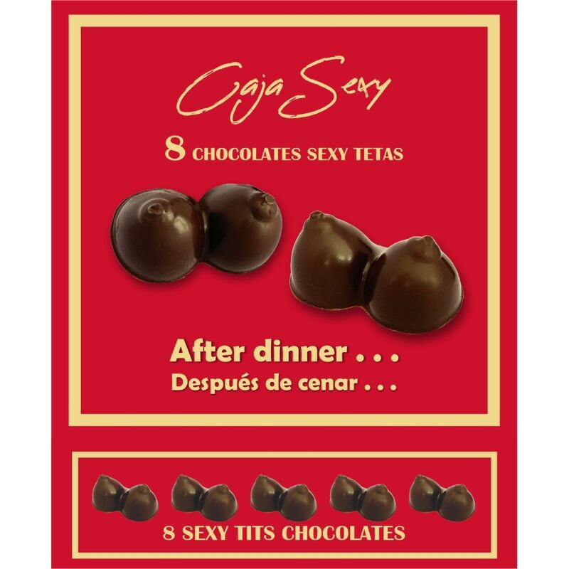 DIABLO PICANTE - CAIXA 8 CHOCOLATES FORMA DE SEIOS