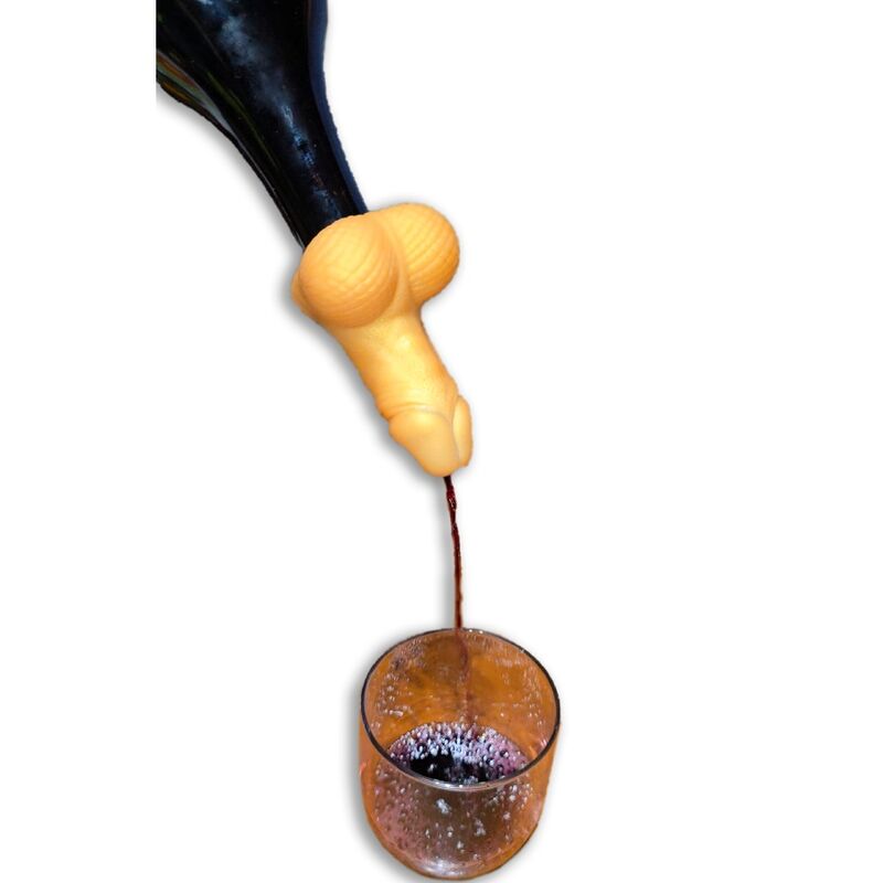 DIABLO PICANTE - DECANTADOR DE VINHO FORMA PÊNIS DOURADO