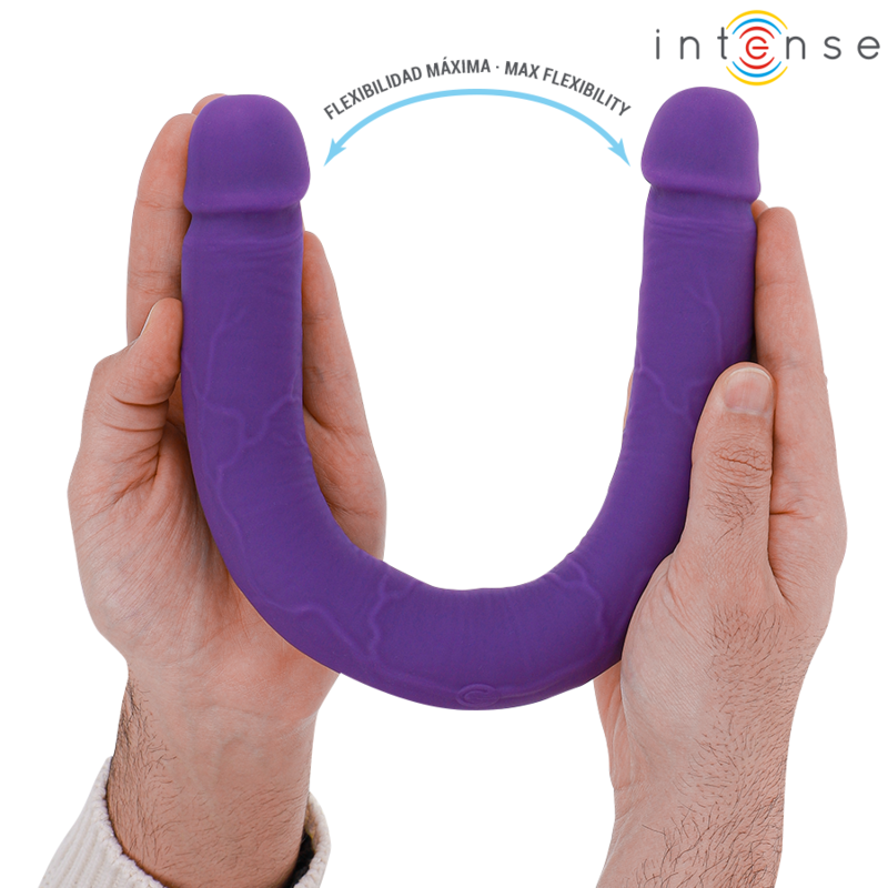 INTENSE - GUNTER DILDO DUPLO VIBRADOR 40 CM ROXO COMANDO REMOTO