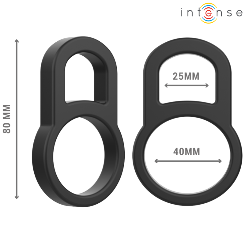 INTENSE - BOBBY ANEL DUPLO EM SILICONE PARA PÉNIS PRETO